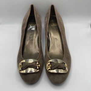 NEW STUART WEITZMAN TAUPE SUEDE PUMPS WOMEN’S SZ 8.5